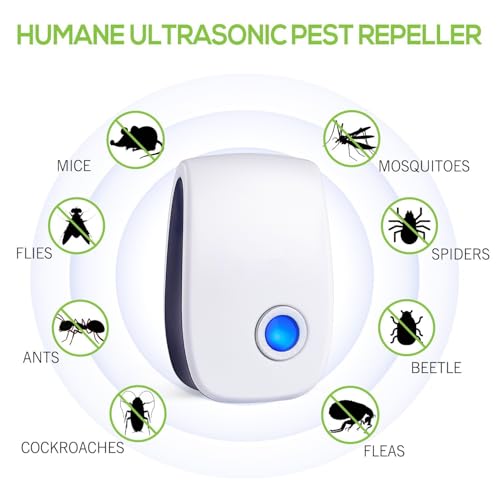 Ultrasonic Pest Repeller 6 Packs,2020 Newest Pest Repellent Electronic Indoor Plug in for Insects, Mosquitoes, Mice, Ants, Roaches, Spiders, Bugs, Flies, Cockroach, pest control, Non-Toxic