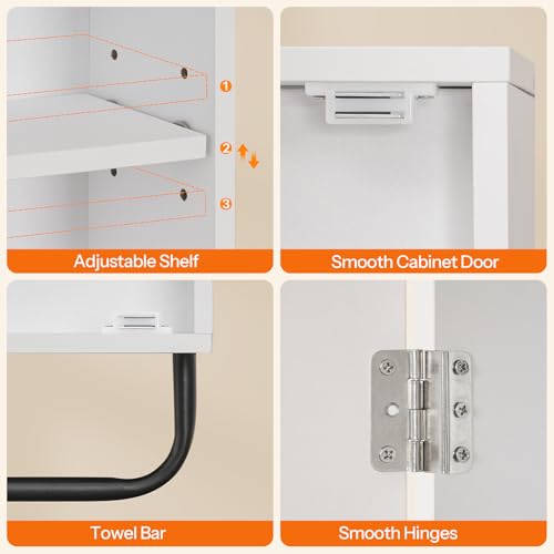Hoobro WT59UDCW01 Bathroom Medicine Cabinet With Mirror And Lights, Wall-Mounted Cabinet With Storage, Lighted Medicine Cabinet thumb #5