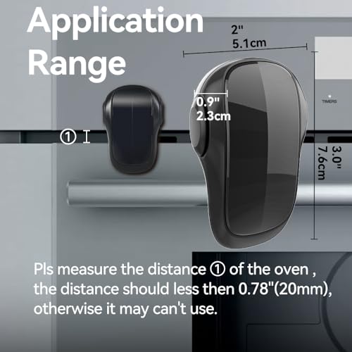 Miniatura 3 de Eudemon Cerradura De La Puerta Del Horno Segura Para Niños, Cerradura Frontal Del Horno Resistente Al Calor, Fácil De Instalar, Use Adhesivo, Sin Tornillos Ni Brocas Negro