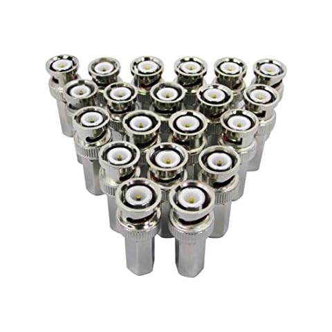 BNC Connector Male Twist-on RG-59 Coaxial Cable Connector for Security Camera/Pack of 20 Cover