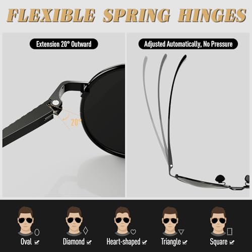Image of CGID GA61 Premium Al-Mg Alloy Pilot Polarized Sunglasses UV400, Full Mirrored Spring Hinges Sun Glasses for Men Women Shades