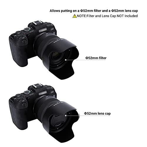 Jjc WD-LH-RF35F18 BLACK Tulip Flower Len Hood For Rf 35Mm F1.8 Macro Is Stm On Eos R6 R5 Rp R Camera thumb #2
