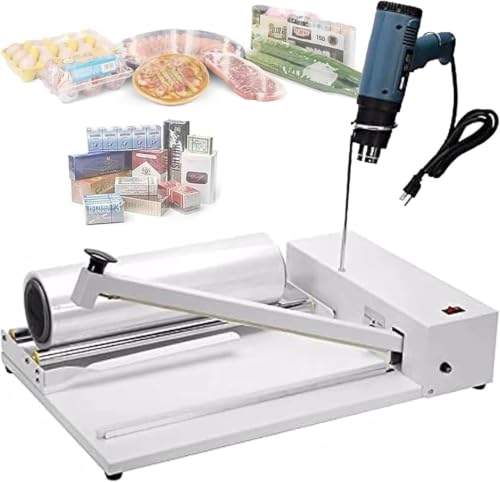 Machine à Emballer sous Film Rétractable 24 Pouces avec Sceleur Thermique 800W et Pistolet à Air Chaud, Kit pour Films PVC POF PP PE, Température Réglable - Usage Domestique et Professionnel