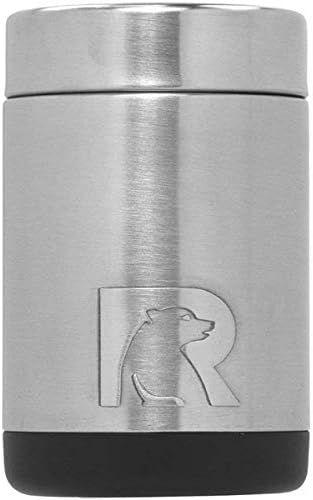 RTIC Can Cooler Insulated, Beer, Beverage, Soda Can Cooler with Lid, Stainless Steel Metal, Double Wall Insulation Coozie for Cans, Sweat Proof, 12oz, Stainless Steel