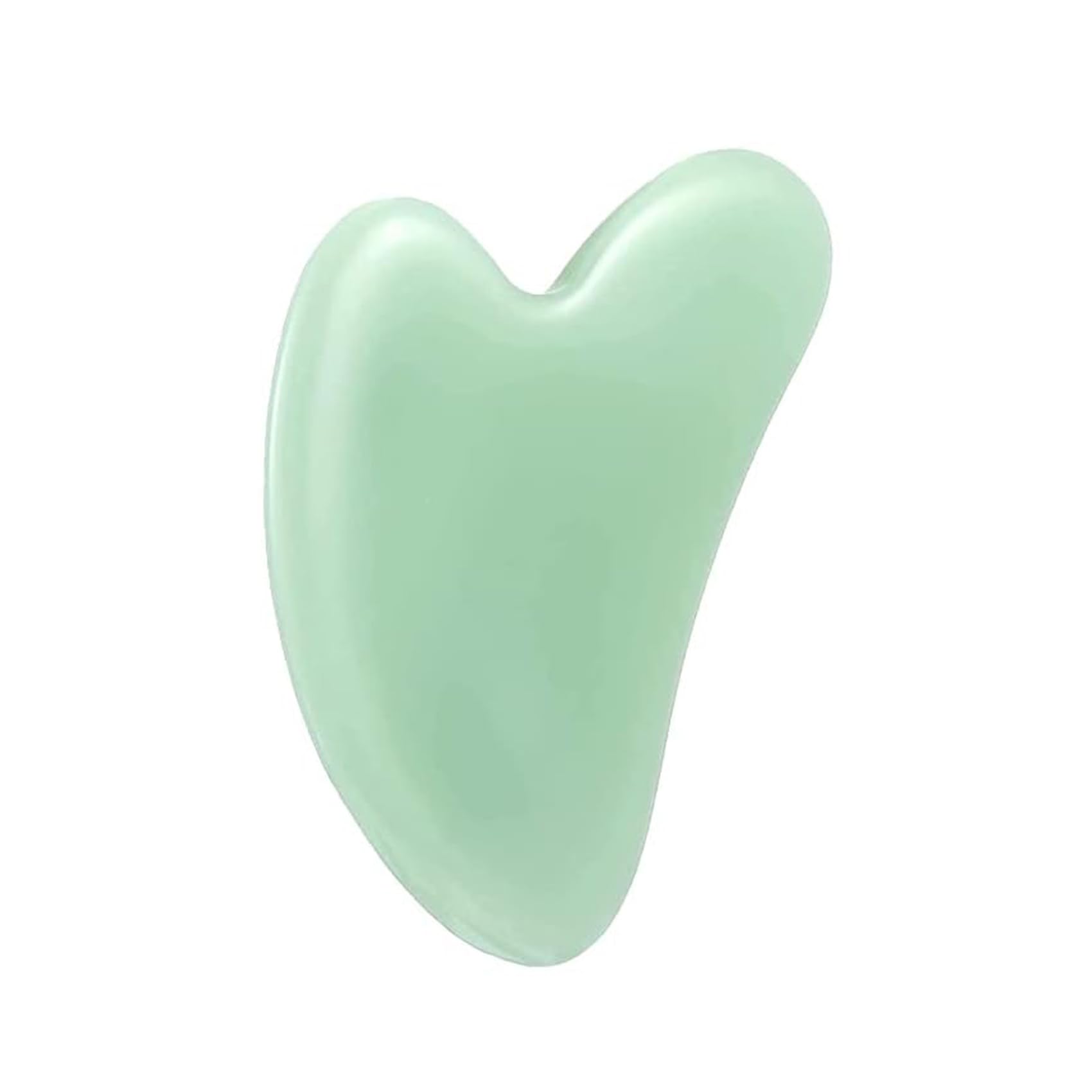 Rpanle Gua Sha Stone Massage Tool, Jade Gua Sha Stones Massage Scraping for Physical Therapy Used for Face, Eyes, Neck and Body (Green, Heart Shape)