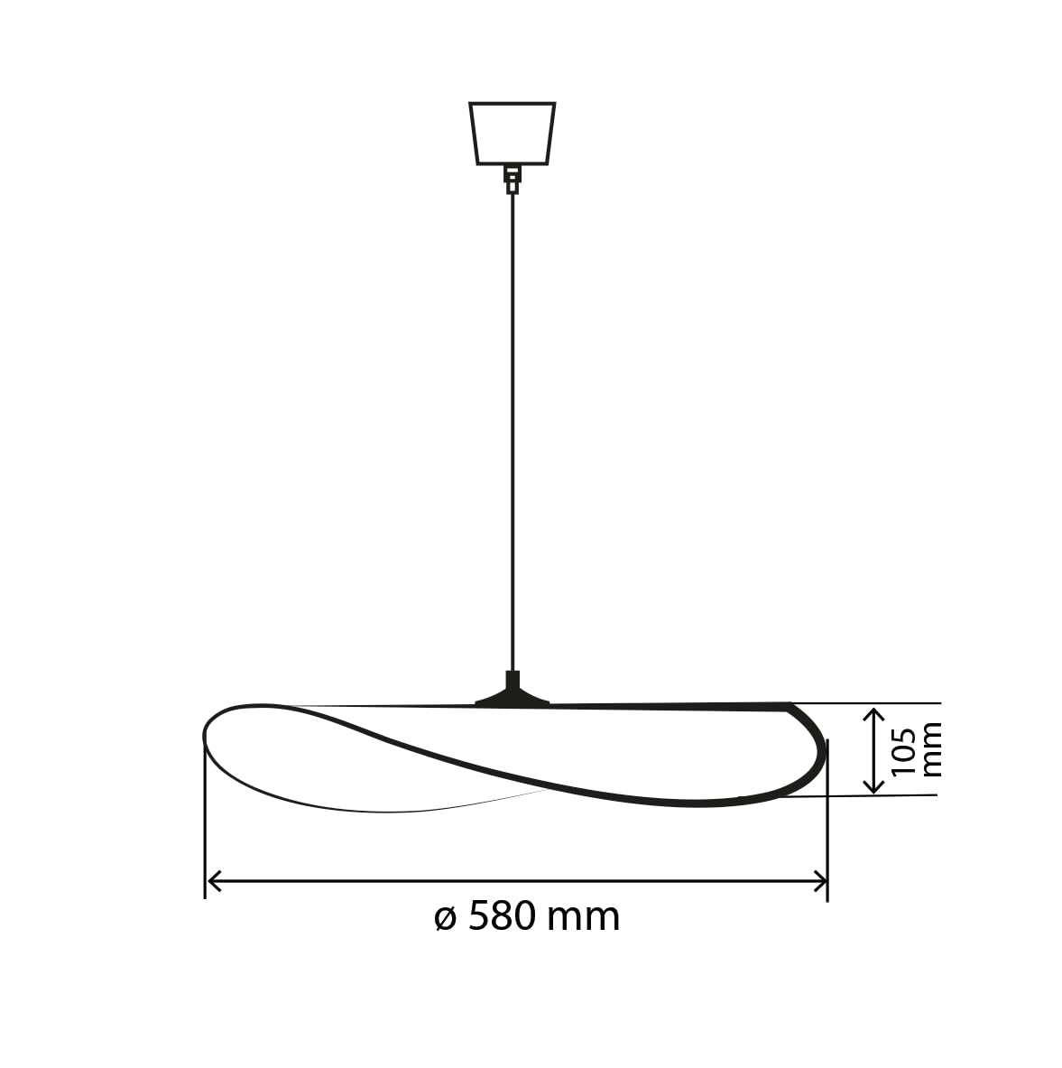 LUSSIOL - Luminaire Padang, lustre chips - lampe suspendue en rotin tressé naturel puis blanchi - câble plastique blanc, douille E27 - possibilité ampoule LED - 60W maxi, Diam. 58 x H. 11 cm