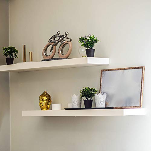 6PCS 3 inch Floating Shelf Bracket Small Blind Shelf Supports Invisible Brackets for Floating Wood Shelves Solid Steel Hidden Float Shelf Bracket Hardware with Set Screws - Black
