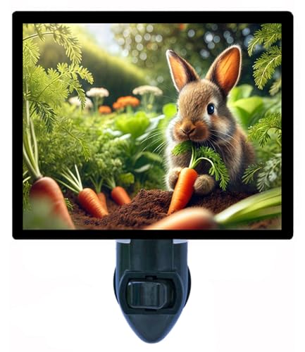 Lámpara de noche Conejo y Zanahorias con interruptor