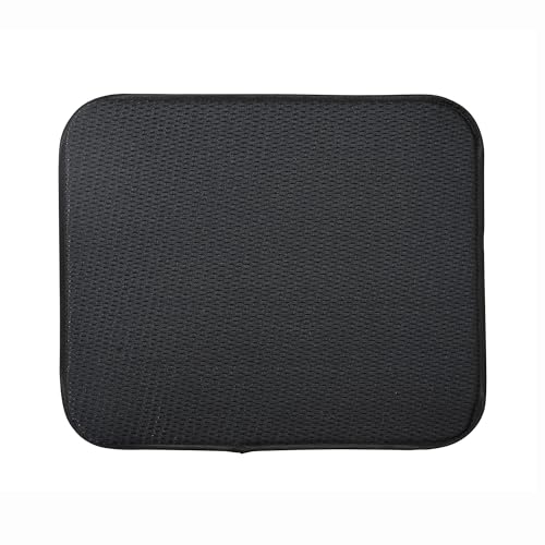 Fox Run Tapis séchage assiettes microfibre noir 16"x18" mignon