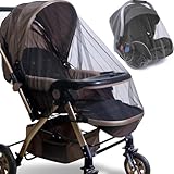 Baby Stroller Mosquito Net (2 Pack) - Durable Mesh Protection for Bassinets, Cradles, Playards, Pack N Plays & Portable Mini Cribs | Breathable Universal Fit Insect Barrier (Black)