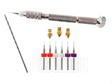 3D Printer Clogged Extruder and Nozzle Print Head Kit .3mm .4mm .5mm + 2.0mm bits + Pin Vise BIT Holding Tool + (1 Each) Nozzles .3mm .4mm .5mm MK7 MK8 Makerbot RepRap Felix 1.75mm Filament ABS PLA