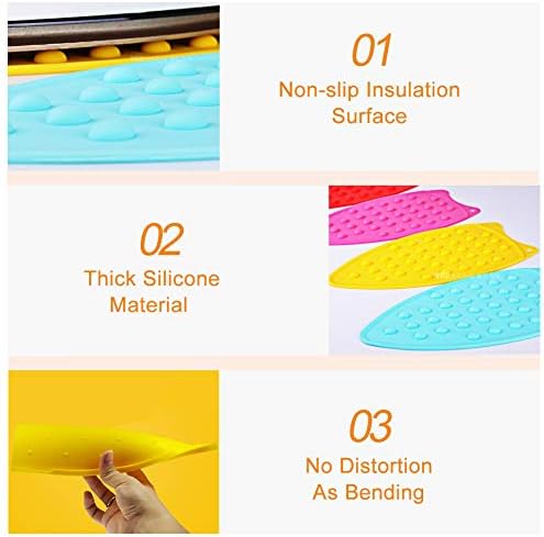 Iron Rest, Anti-Slip Heat Resistant Silicone Ironing Plate Pad Mat Tray Dish Mat Pot Stand(Yellow)