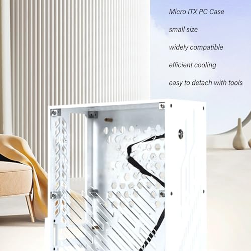 Gabinete Mini ITX de acrílico transparente con refrigeración 360°, soporte para placa base Mini ITX (170x170 mm), 2 SSD de 2,5 pulgadas y fuente de alimentación FLEX o 1U miniatura 5