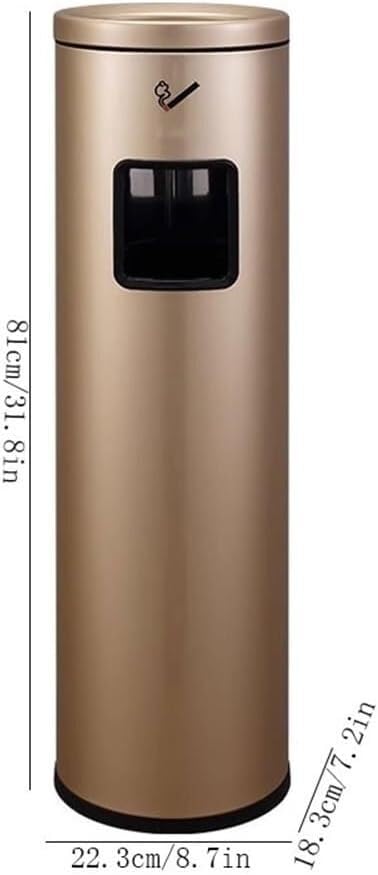 Portacenere Colonna for esterni in frassino, cestino for rifiuti cilindrico in ferro smaltato, pilastro for hall di hotel, pubblico