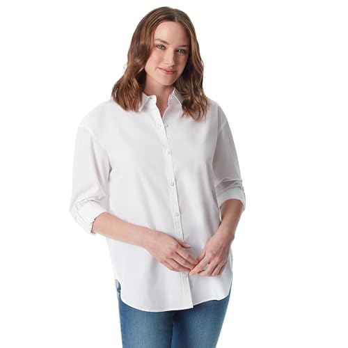 Image of Gloria Vanderbilt Women's Amanda Oversized Button Down Shirt with Roll-tab Sleeves