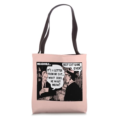 Best Cat Name Ever - Dumb Jokes Vintage Comic Strip Tote Bag