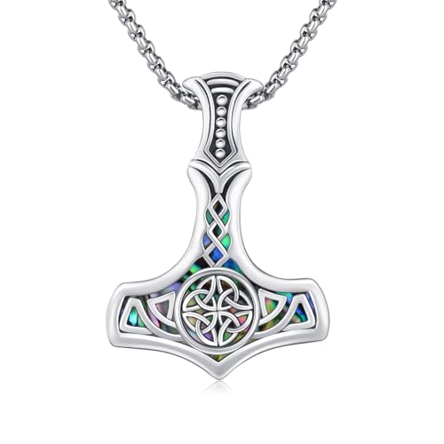 Chaîne marteau de Thor en argent 925, bijou viking contre l'usure du temps
