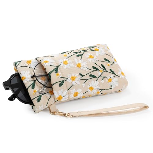 Image of MoKo Squeeze Top Glasses Pouch, Portable Leather Soft Sunglasses Case Anti-Scratch Eyeglasses Bag Goggles Sleeve