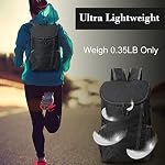 Foldable Hiking Day Bag, Ultra Lightweight Water Resistant Hiking Backpack, Foldable Travel, Camping & Outdoor Sports Bag, 20L Black
