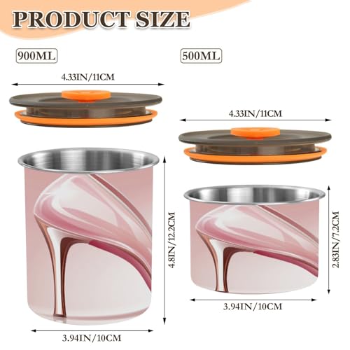Envase hermético para café ATTX 500ml acero inoxidable rosa miniatura 2