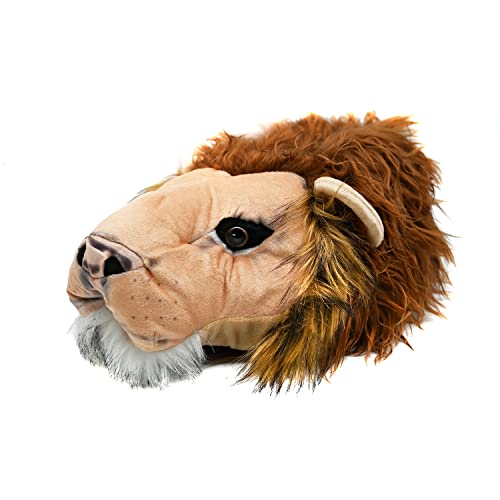 Onmygogo Fuzzy Winter Animal Slippers for Men and Women (Lion, size 8-10.5)