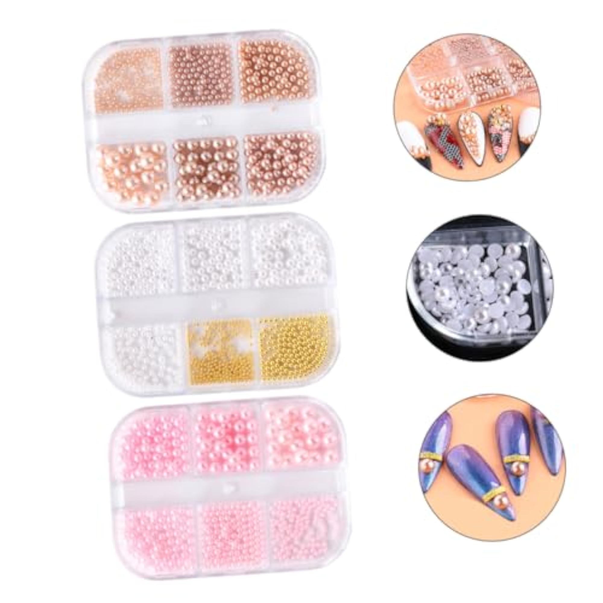 Plastic Nail Art Beads Charms for DIY Manicure Decor