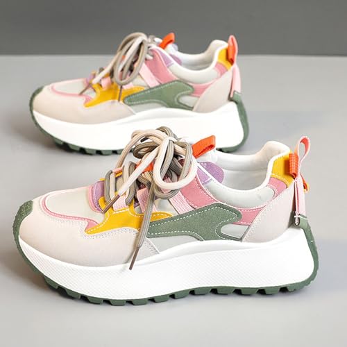 Chunky Sneakers for Women Color Block Platform Walking Shoes2