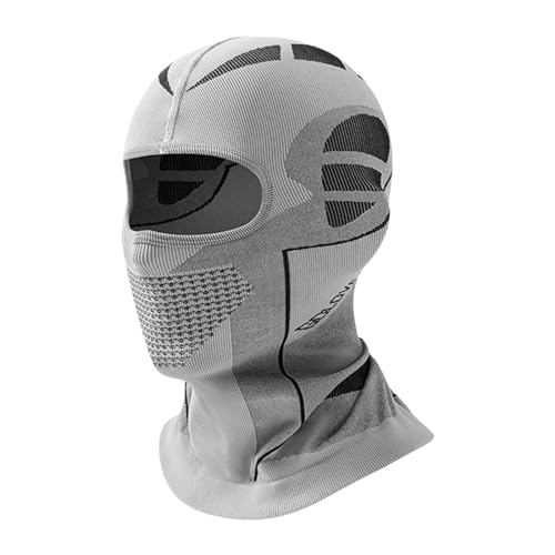 [MORGEN SKY] 目出し帽 バラクラバ ネックウォーマー 冬用 裏起毛 防寒 防風 保温 日焼け防止 息苦しくない ストレッチ スノーボード スキー サイクリング バイク 登山 男女兼用 DTJ49 (フリーサイズ, グレー) - MORGEN SKY - 商品画像