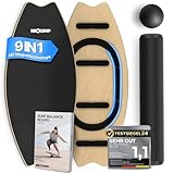 NEOLYMP Balance Board Holz – Gleichgewichtstrainer für Erwachsene & Kinder – rutschfest & bis 210 kg belastbar – 7 Schwierigkeitsstufen – Magnetisch einstellbar – Surfboard Wackelbrett