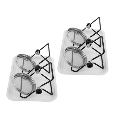Gatuida 2 Set Kit Germogliatori con Accessori in Acciaio Resistente per Barattoli a Bocca Larga Coperchio Rete Vassoio e Supporto per Germinazione di Semi di Sole Broccoli Kit Indoor per