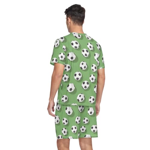 Soccer Football Men’s Pajama Sets 2 Piece Short Sleeve Sleepwear with Printed Design2