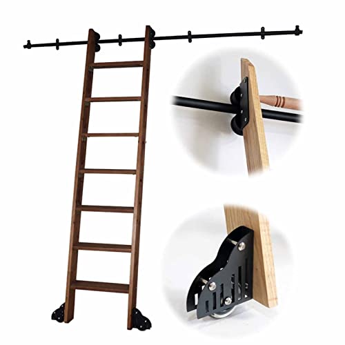 Kit de rails pour porte coulissante et échelle mobile pour aménagement de salon loft
