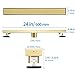 Kuaisailsk Linear Shower Drain ，with Tile Insert Panels ，24 Inch Brushed Gold 304 Stainless Steel Rectangle Shower Floor Drain，with Hair Catcher, Adjustable Feet