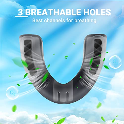 Mxiixm 2Pack Football Mouth Guard With Strap, Youth Mouth Guard Professional Sports Mouthguard For Boxing, Rugby, Hockey, Lacrosse, Basketball, Mma And Wrestling, Fits Youth & Adult (Black) #TOP5
