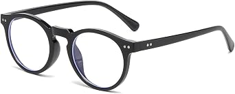 JOVAKIT Round Blue Light Glasses for Women Men Fashion Retro 90s Small Frame Computer Eyeglasses Anti Eyestrain