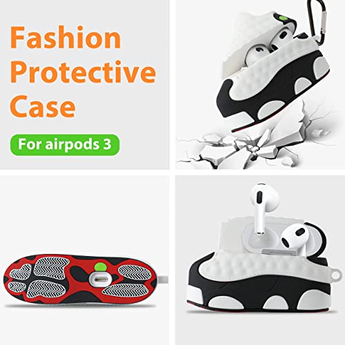 Oqplog For Airpod 3 3Rd Generation Case Luxury For Air Pods 3 (2021) Cases Cover Hypebeast Funny Design Fun 3D Cute Trendy Unique Fancy Fashion Soft Silicone For Men Boys Girls Teen (White Shoes) #TOP3