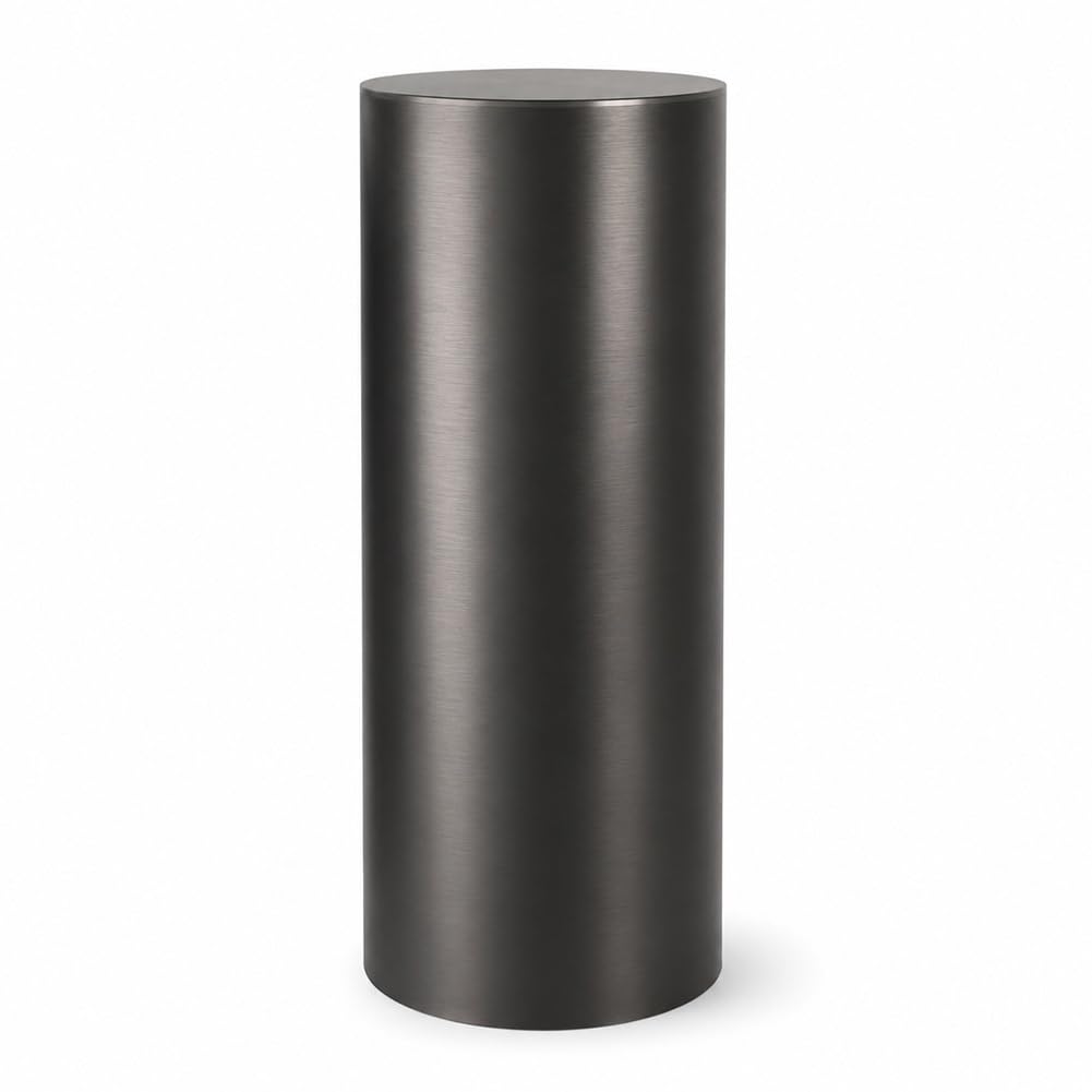 Piedistallo Espositivo Cilindrico in Acciaio Inox | Espositore Cilindrico Con Finitura In Acciaio Inox, Perfetto Per Soggiorni E Negozi(25x40cm)