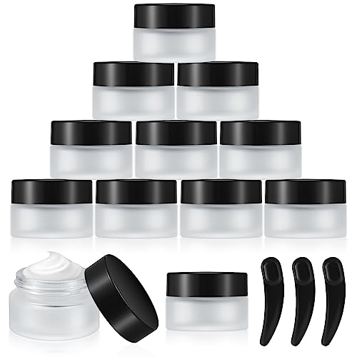 Set de 12 tarros vacíos de 20ml para crema, envases de cosméticos de viaje, frascos de vidrio para productos de belleza, recipientes rellenables, cajas de almacenamiento para cremas - Blanco Mate