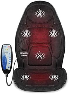 Snailax Memory Foam Vibration Massage Seat Cushion - Back Massager with Heat,6 Vibration Massage Nodes & 2 Heat Levels, Massage Chair Pad for Back, Gifts for Women,Men