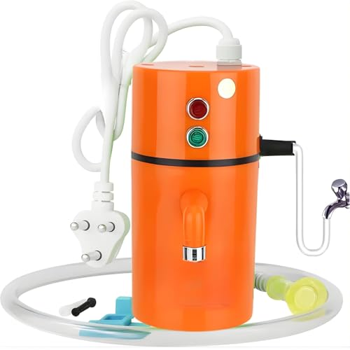 Image of (15 Year Warranty) Instant Water Heater for Bathroom and Kitchen Copper Coil Fast Heating Technology Durable ABS Outer Body Auto Shut Off Safety Feature Portable Electric Heater- Orange