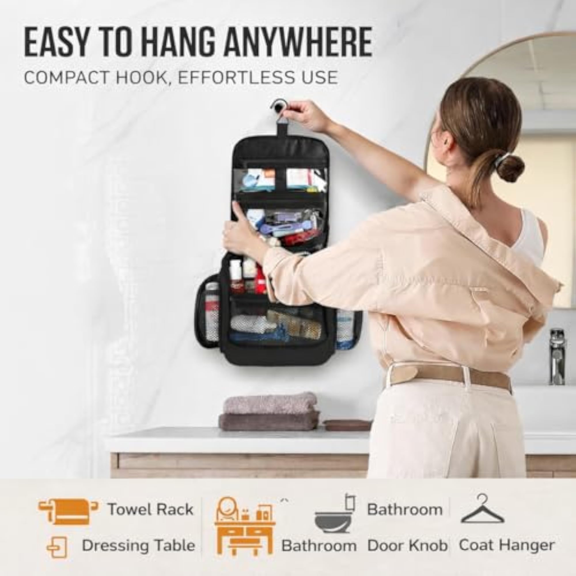 Travel Hanging Organizer Bag with 18 Compartments