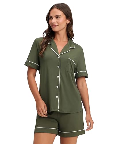 Cozy Earth Women’s Short Sleeve Pajama Set - Relaxed Fit