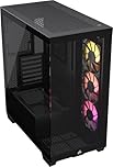 CORSAIR 3500X ARGB Mid-Tower ATX Case per PC - Vetro Panoramico Temperato - Compatibile con Scheda Madre a Connessione Inversa - 3x Ventole CORSAIR RS120 ARGB Incluse - Nero