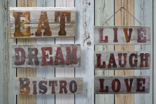 Rustic Galvanized Metal Letters - Farmhouse Style Wall Sign - Industrial Tin Decor For Home Or Outdoor (3" Rusty Metal Letters) (R) #TOP2