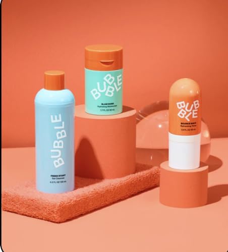 Generic Bubble skincare Dry Skin Bundle 3 pack Includes bubble slam moisturiser dunk 50ml, bubble bounce back hydrating mist 55ml , bubble fresh start gel cleanser 125ml