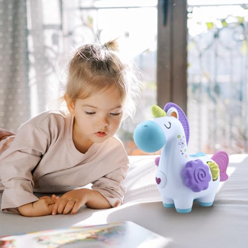Image of Baby Teething Toy with Sensory Features, Montessori Toys with Soft and Safe Material - Ideal for Indoor and Outdoor Play (Unicorn)