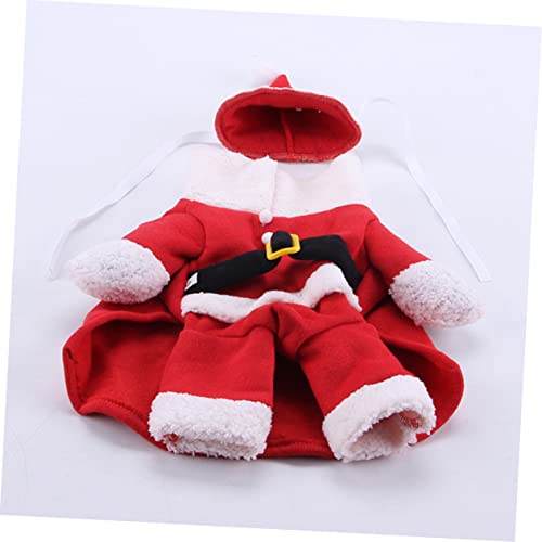 Disfraz de perro GANAZONO Navidad M polar fleece rojo miniatura 3