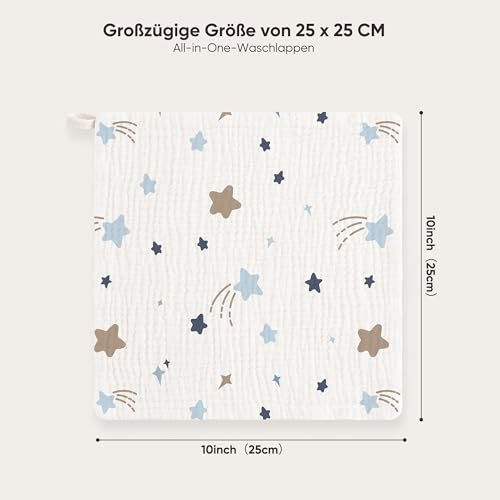 Bearmoss10 Stück Baby Musselin Waschlappen Moltontücher 100% Baumwolle Weiche Spucktücher Baby… – Ansicht 4