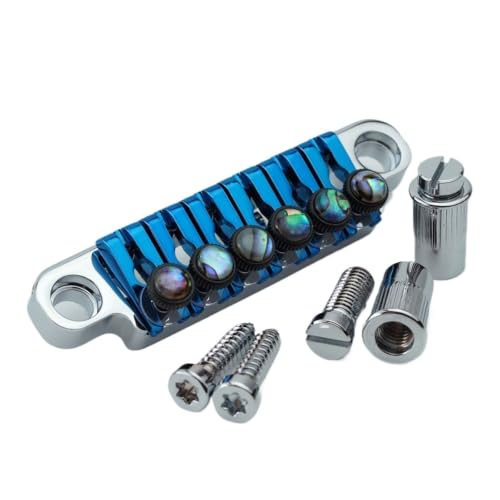 Pont de guitare cordier Vintage TP Chrome Blue pour guitare électrique LP 6 cordes