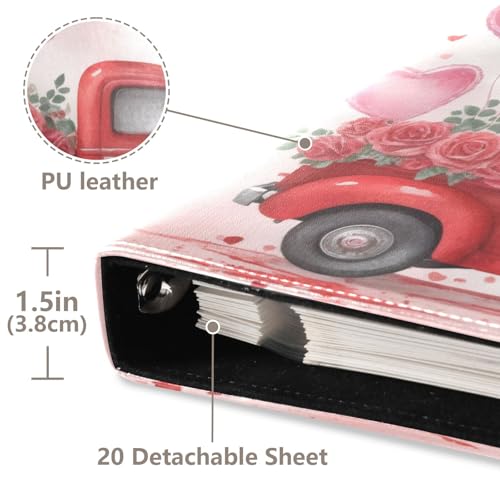Álbum de fotos con adhesivo DIY, Scrapbook romántico con diseño de globo corazón y camión, organización de 3 anillos, 40 páginas 8x10 para recuerdos miniatura 4